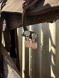 Turquoise x Fossilised Coral Dangle Studs