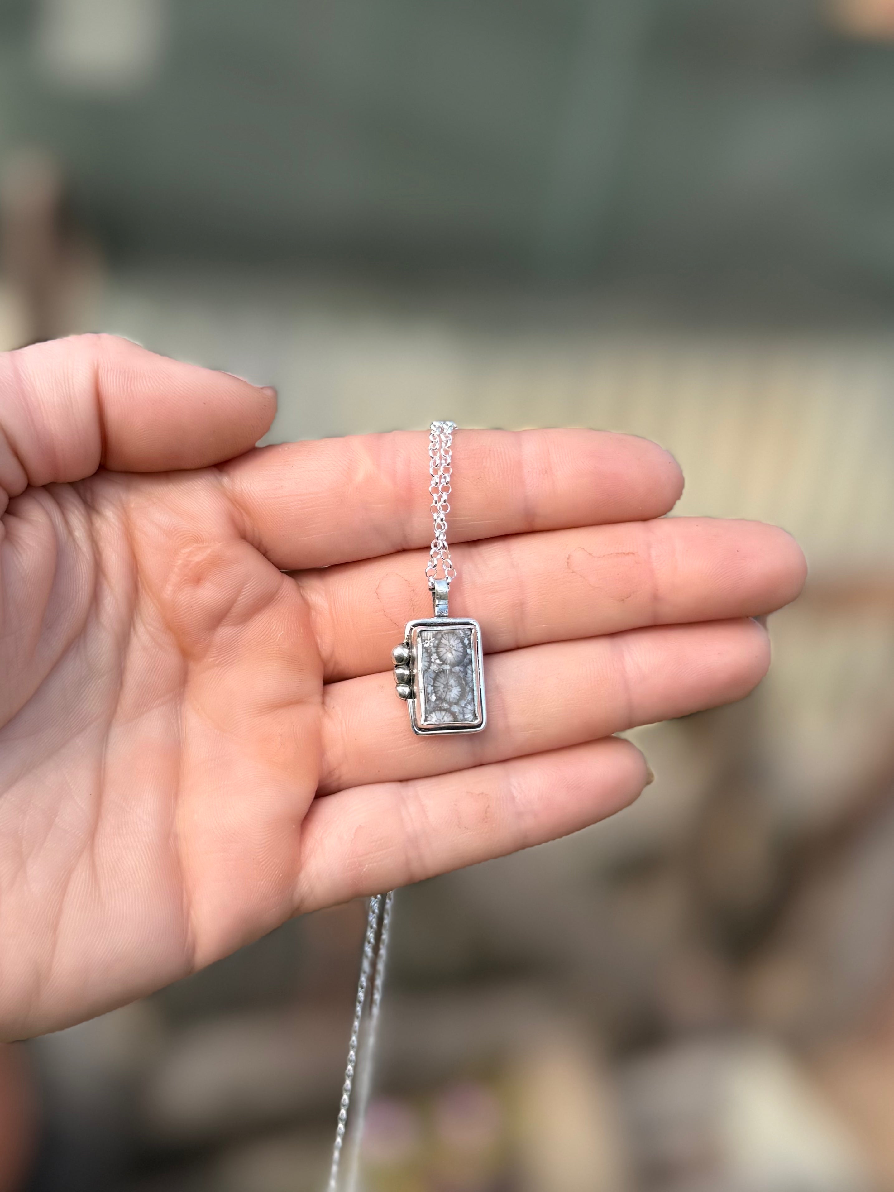 Fossilised Coral Pendant