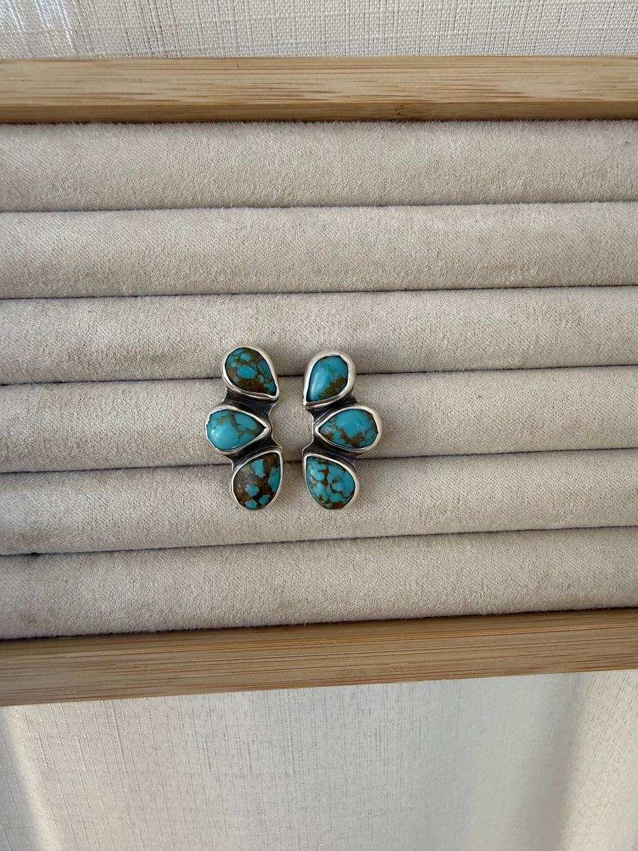 “A custom set of earring for the lovely lady over at Get Bucked Leather"